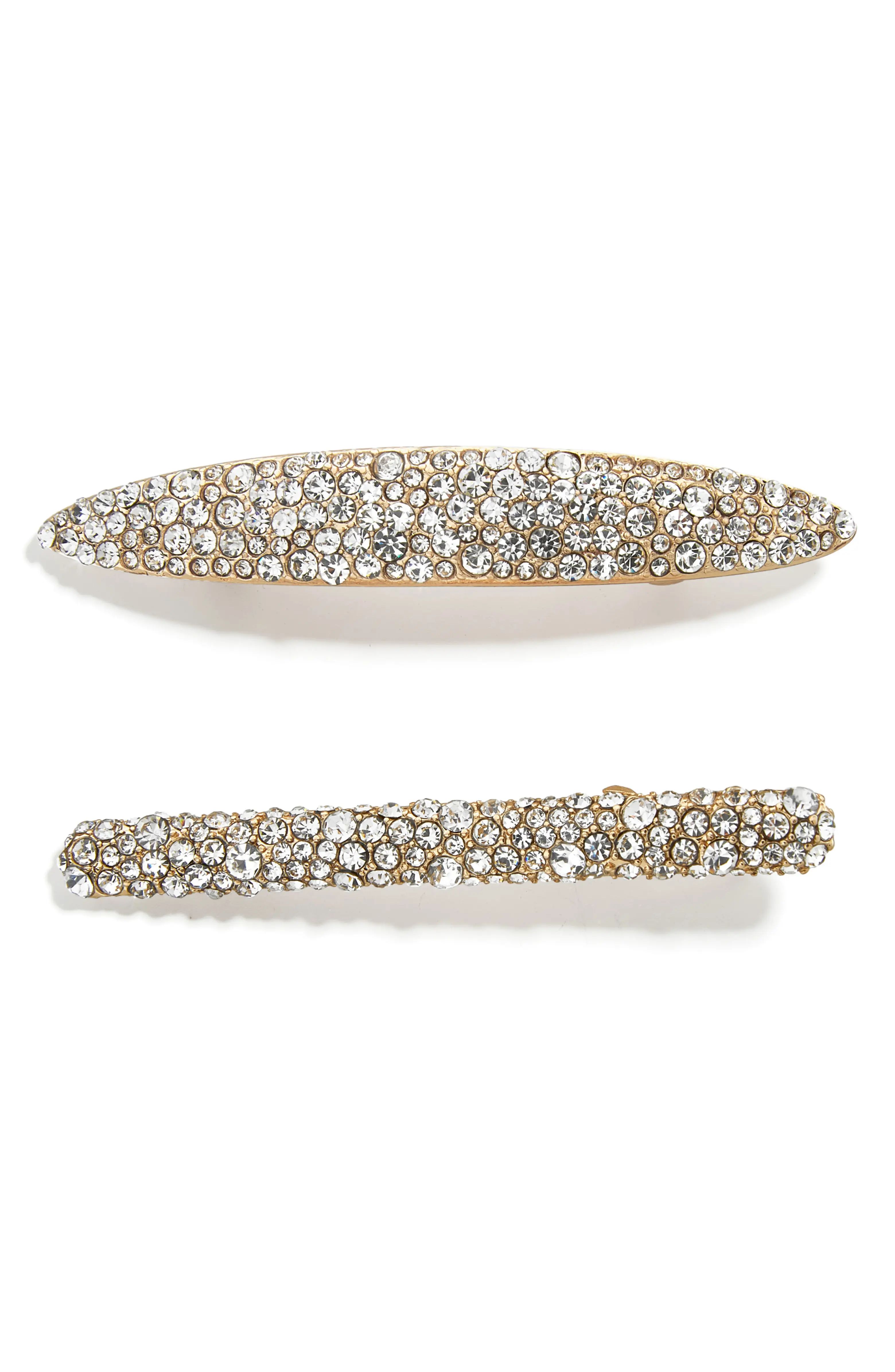 Steph 2-Pack Crystal Hair Clips | Nordstrom