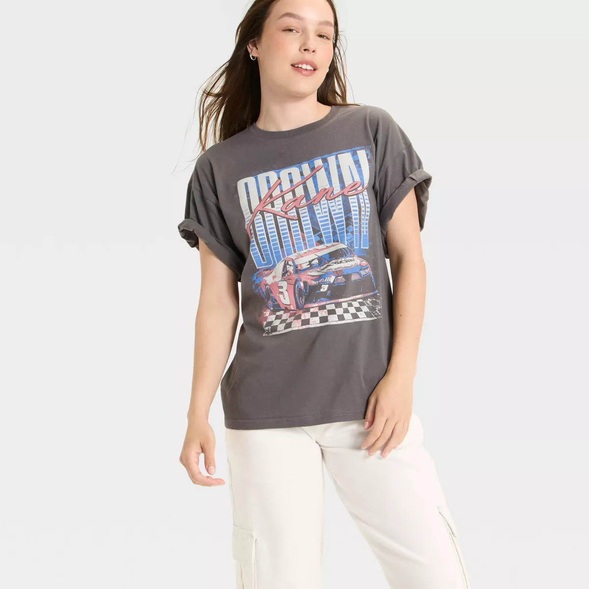 Women's Kane Brown Racing Short Sleeve Graphic T-Shirt - Charcoal | Target