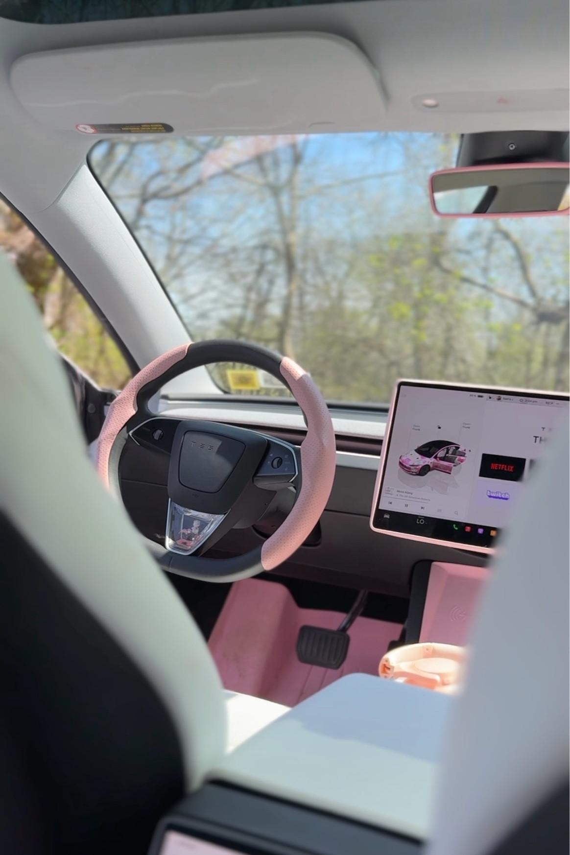 Pink tesla interior 

#LTKTravel #LTKdayinmylife #LTKvlog
