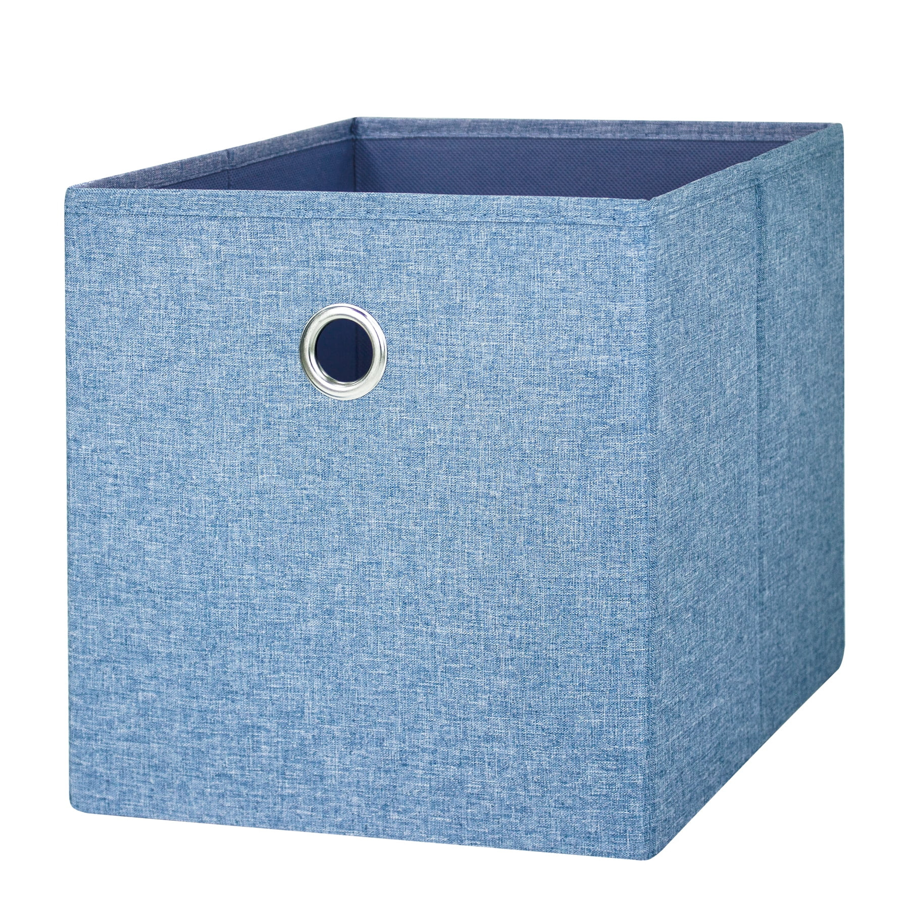 Mainstays Collapsible Fabric Cube Storage Bin (10.5" x 10.5"), Indigo - Walmart.com | Walmart (US)