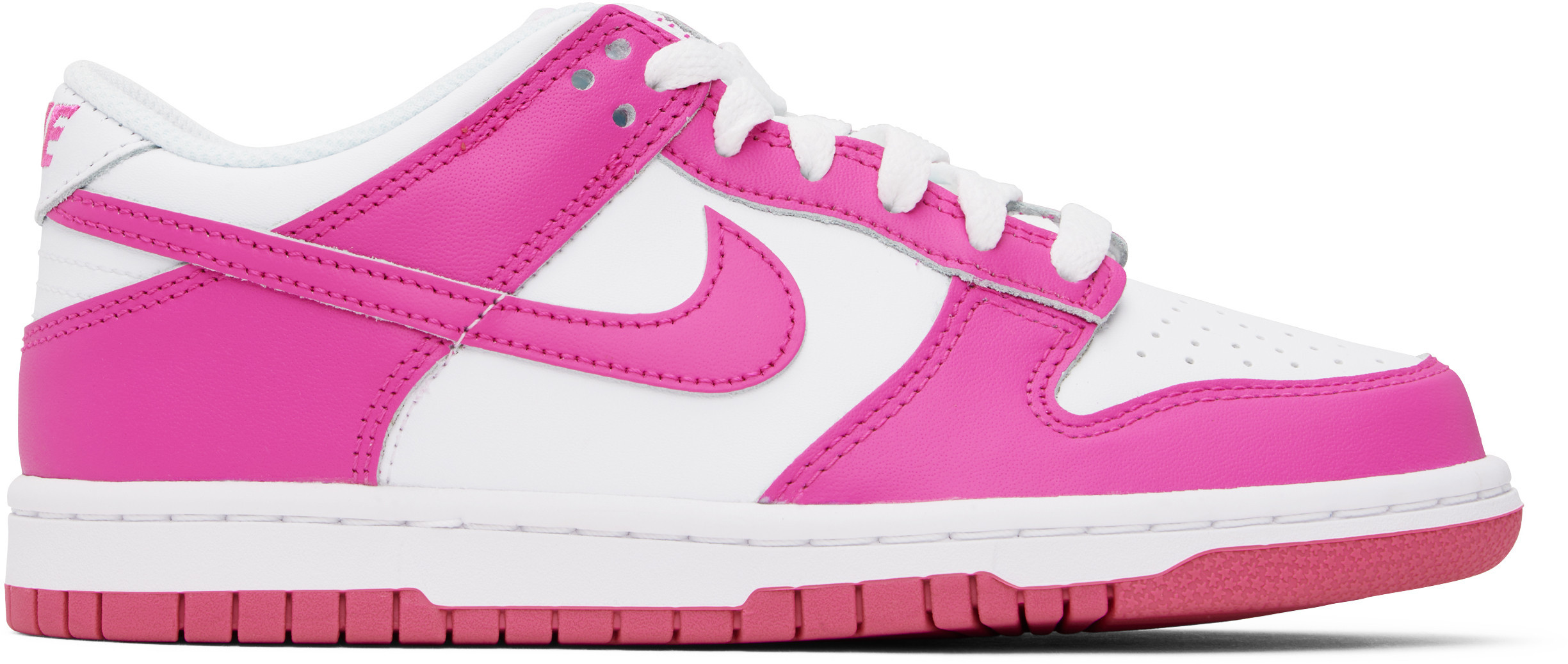 Nike Big Kids Pink & White Dunk Low Sneakers | SSENSE