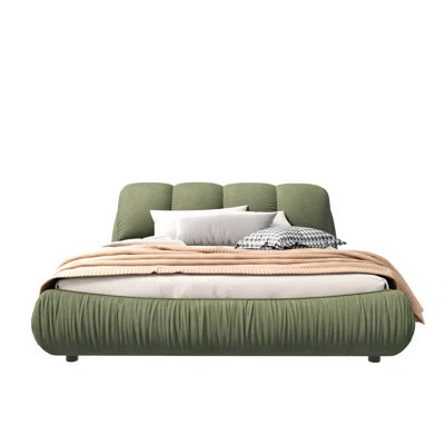 King Size Bed With Upholstery, Solid Wood Slats, No Box Spring For A Comfortable Night Strong Structure, Padding, Sound And Restful | Wayfair North America