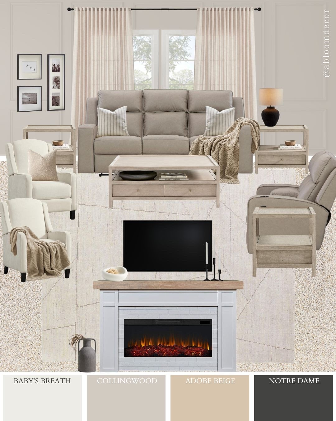 Soft Cream Farmhouse Living Room Mood Board

#LTKHome