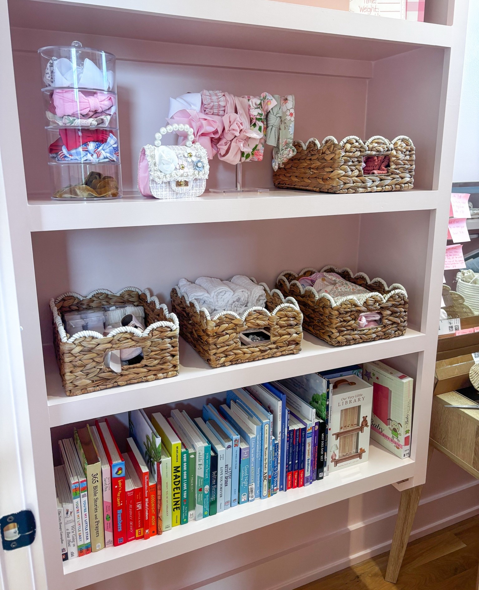 Baby girl nursery organization 
Amazon, organizing, nursery