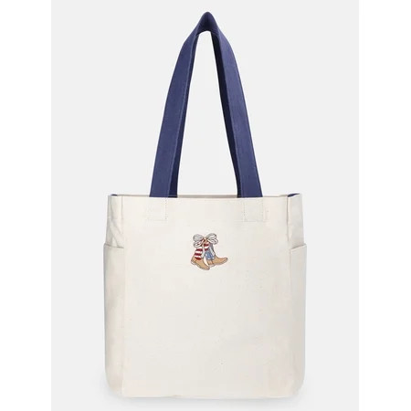 No Boundaries Women's Americana North/South Tote Bag, Natural | Walmart (US)