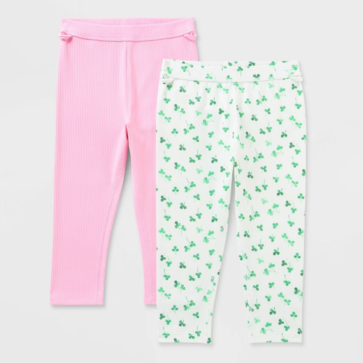 Girls' 2pk Adaptive St. Patrick's Day Capri Leggings - Cat & Jack™ White/Pink | Target
