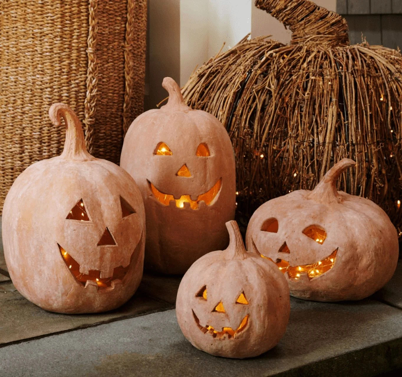 Halloween Decoration Handmade Terracotta Pumpkin Jack O' Lantern - Halloween Decor with Details |... | Walmart (US)