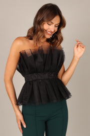 Karlie Strapless Tulle Top - Black | Petal & Pup (US)
