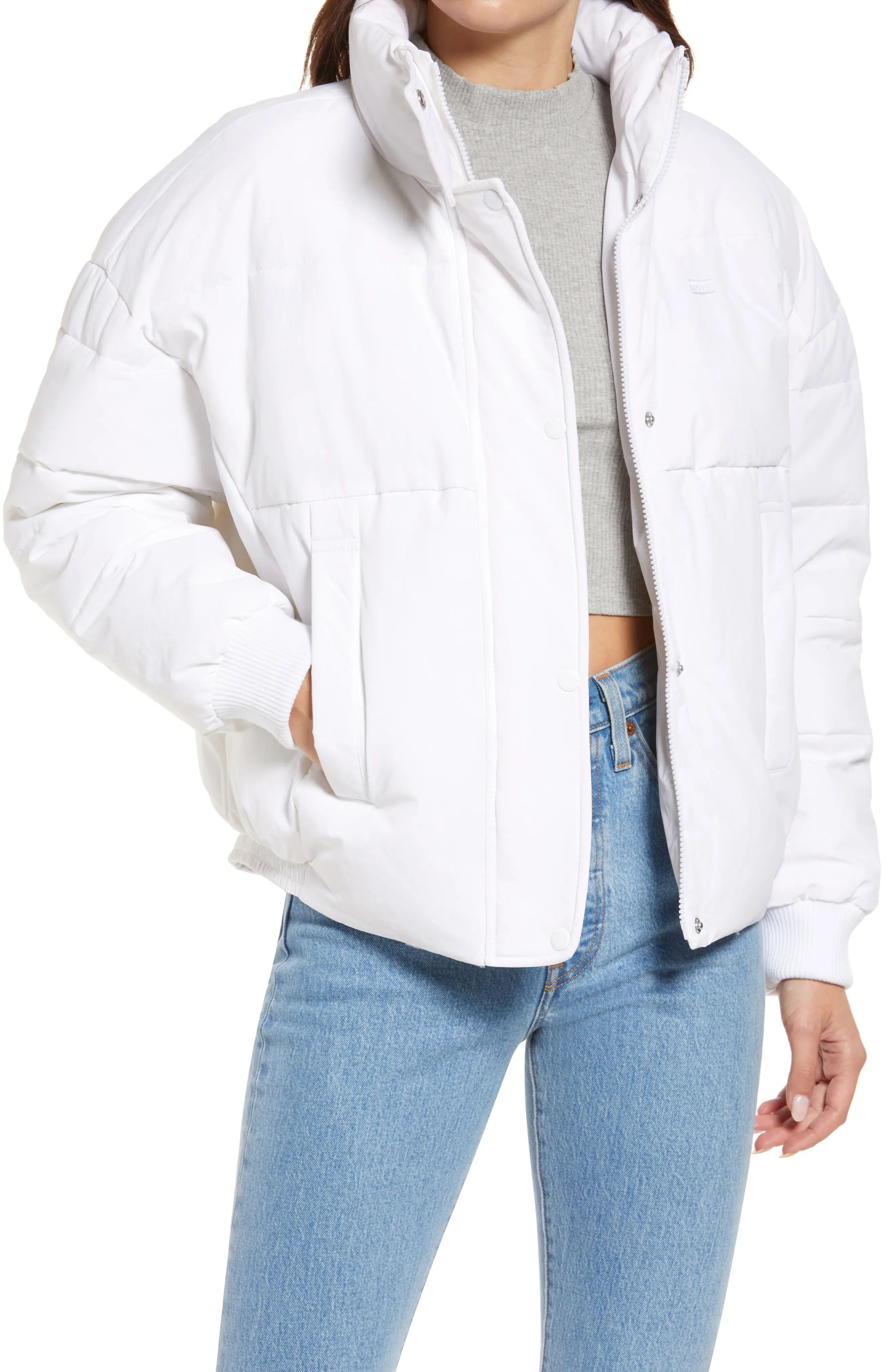 levi's Women's Puffer Jacket in White at Nordstrom, Size X-Large | Nordstrom