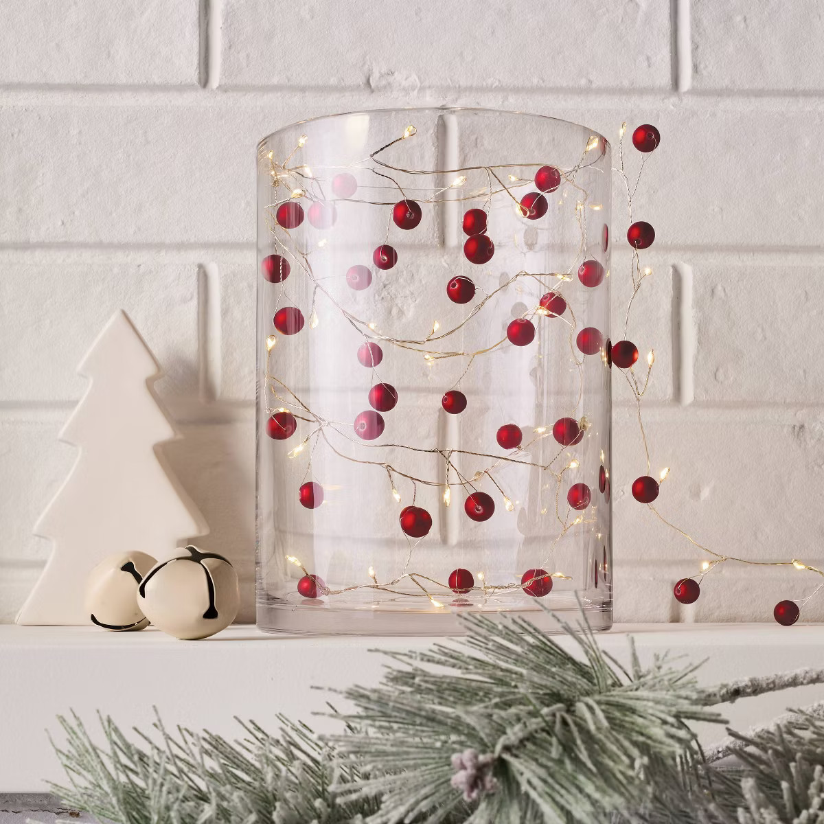 8' Christmas Berry Garland 100 LED Battery Operated String Light - Wondershop™ | Target