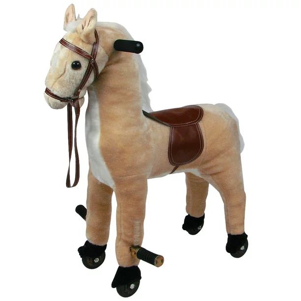 Plush Walking Horse with Wheels and Foot Rest Ride On Toy by Happy Trails - Walmart.com | Walmart (US)