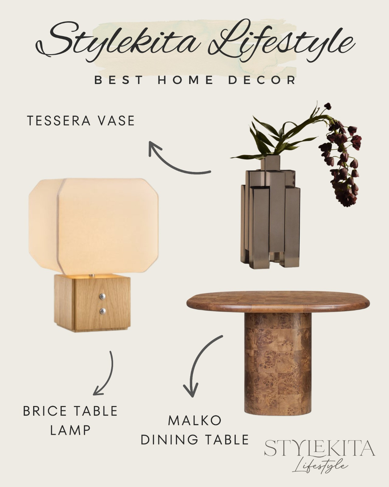 Upgrade your dining and lighting with a Malko Dining Table, Brice Table Lamp, and a statement Tessera Vase!

#homeinspo #luxurydesign #tabledecor 

 #LTKCyberWeek #LTKHoliday #LTKHome