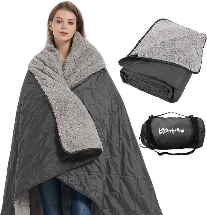 Outdoor/Indoor Sherpa Blanket, Oversized Waterproof Stadium Blanket for Cold Weather. Warm, Soft,... | Amazon (US)