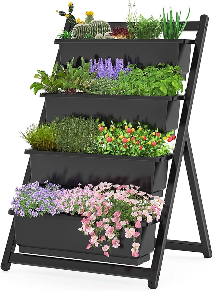 FLEXIMOUNTS Vertical Raised Garden Bed,4Ft Freestanding Elevated Garden Planters with 4 Drainage ... | Amazon (US)