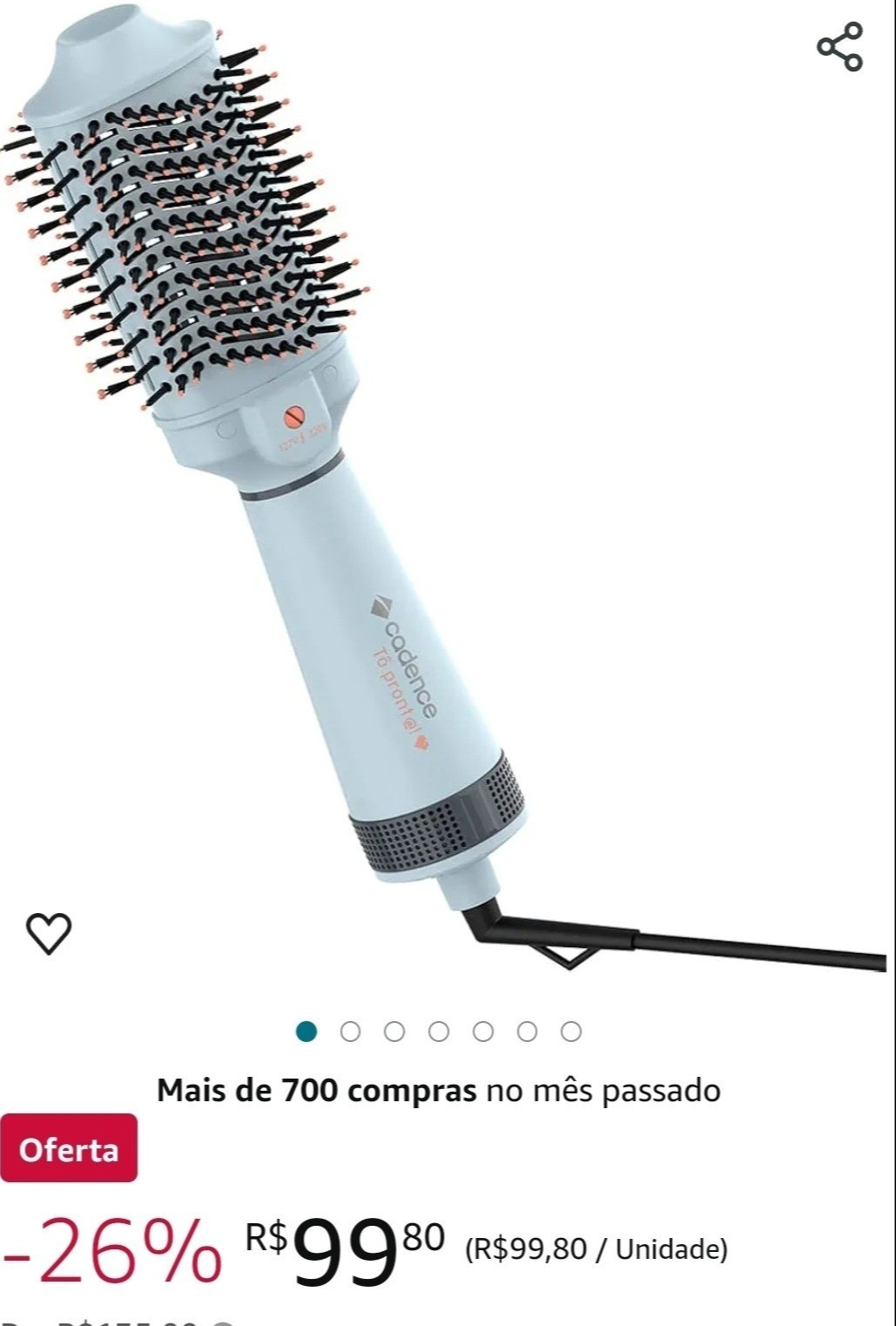 Escova Secadora Cadence 4 em 1 - ESC 710, Cinza/Preto Bivolt Por R$99,80 😱😱

#LTKbrasil #LTKbeauty