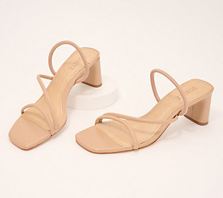 Schutz Leather Mid Heel Sandals - Chessie Mid | QVC