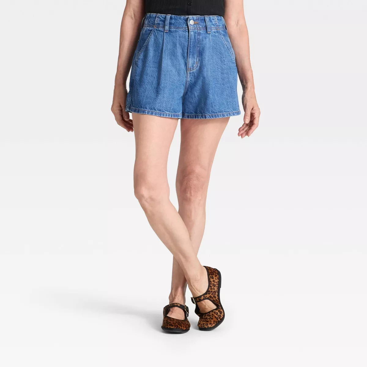 Women's High-Rise Pleated Jean Shorts - Universal Thread™ | Target