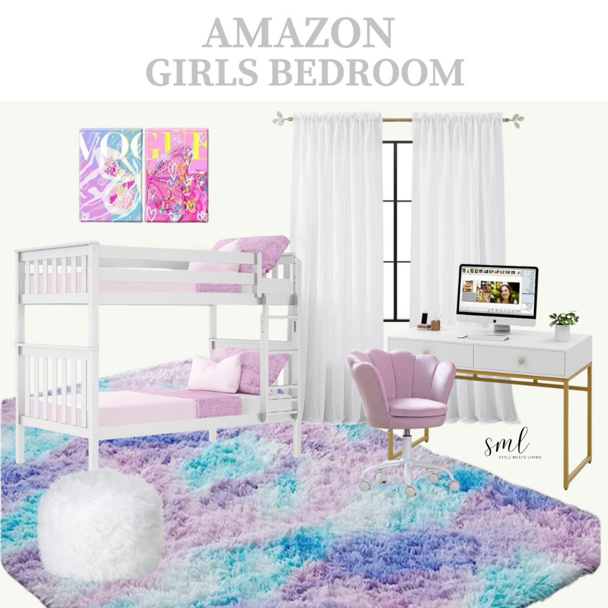 Transform your pre-teen’s space into a magical retreat with our Girl's Bedroom Mood Board! 🎀✨ 

Dive into a world of whimsy with cute furniture and decor, including delightful bunk beds for playful sleepovers. Embrace the charm of pink and purple hues, from accent rugs to adorable wall accents. 

Explore our curated selection and design a room that sparks joy! 🛌💕 

#GirlsBedroom #KidsDecor #BunkBedIdeas #BedroomInspiration


#LTKhome #LTKkids