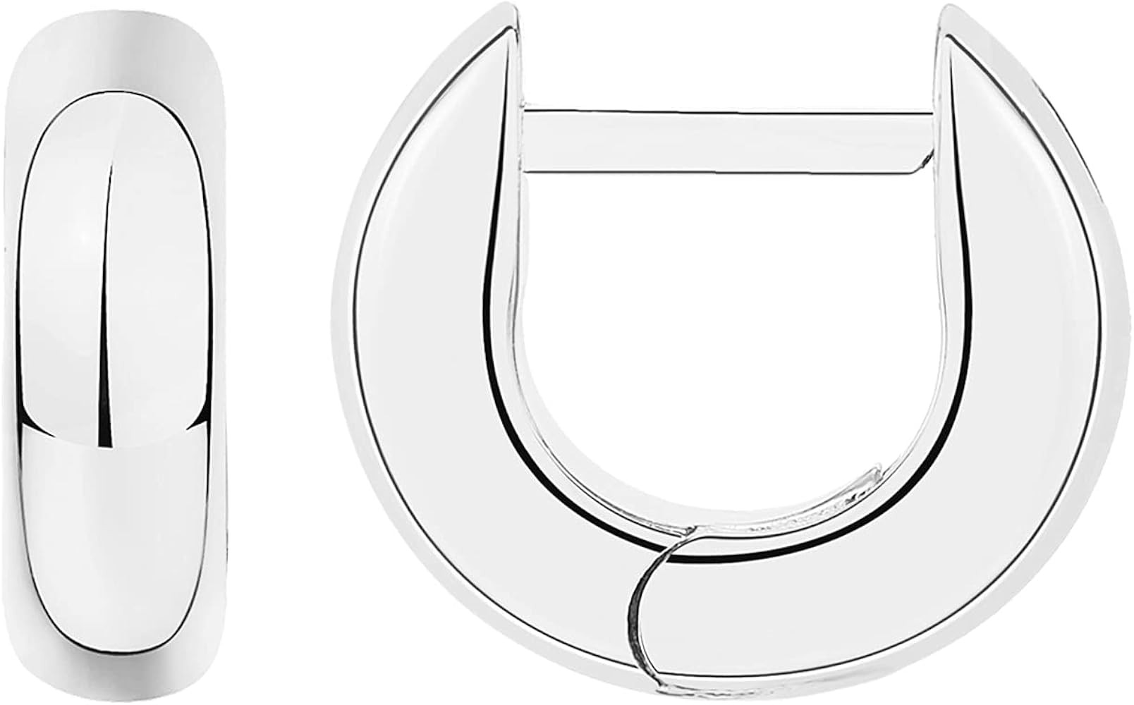 PAVOI 14K Gold Plated 925 Sterling Silver Post Ultra Thick Huggie Earring | Women's Mini Hoop Ear... | Amazon (US)