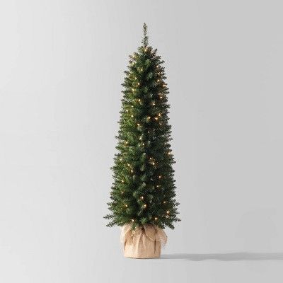 5' Pre-lit Alberta Spruce with Burlap Base Artificial Christmas Tree Clear Lights - Wondershop™ | Target