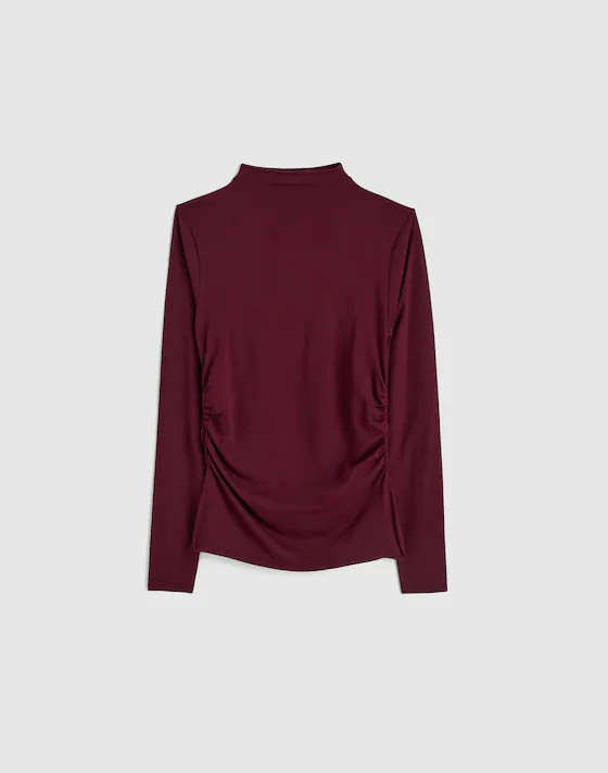 Ruched Mockneck Long-Sleeve Top | Madewell