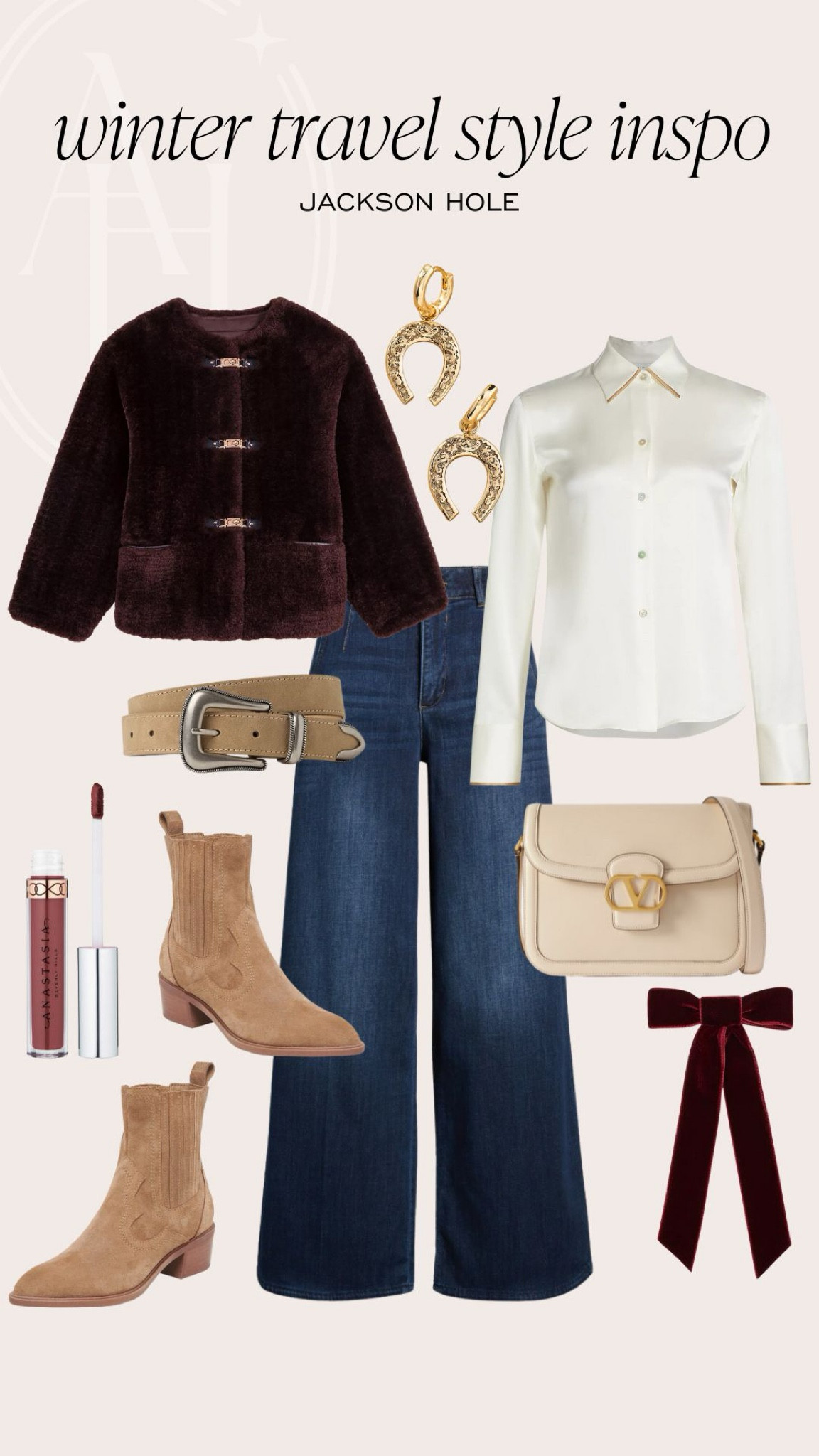 Winter travel style inspo: Jackson Hole. These wide leg jeans and horseshoe earrings are perfect for shopping in Jackson Hole. 

#LTKStyleTip #LTKSeasonal #LTKTravel
