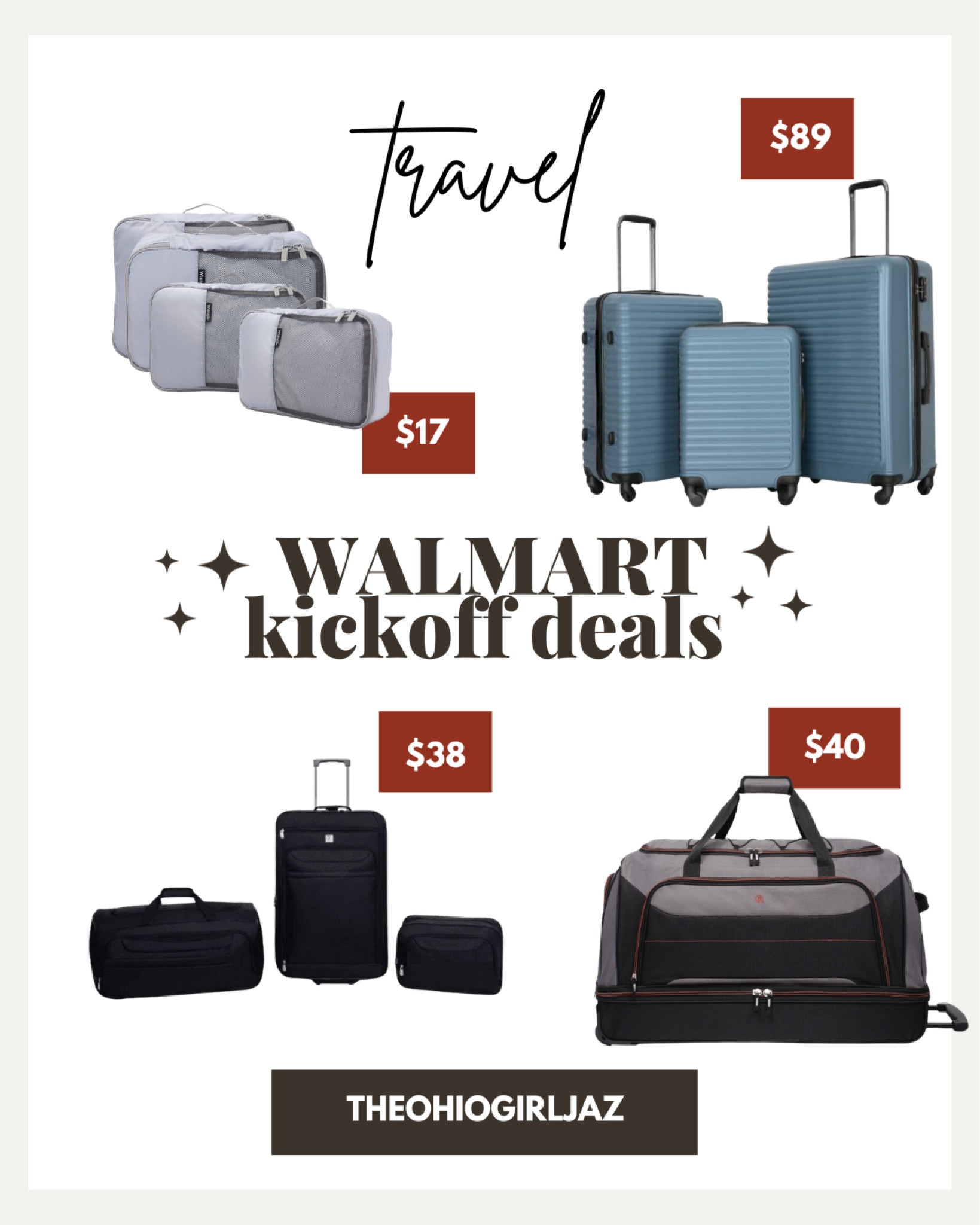 Walmart holiday kickoff deals travel essentials! Travel jet set gift ideas for holiday pre sale items! Luggage sets massively on sale! 

#LTKsalealert #LTKHolidaySale #LTKtravel