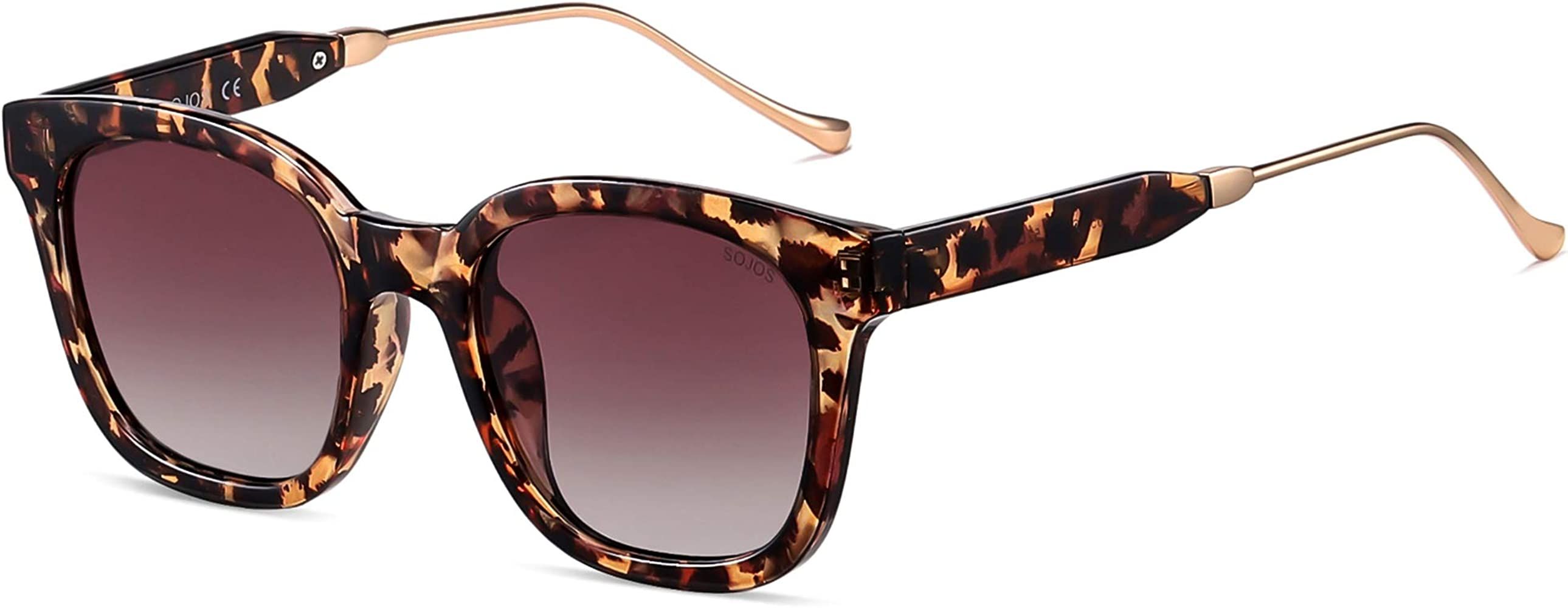 SOJOS Classic Square Polarized Sunglasses Womens Mens Retro Trendy Shades UV400 Sunnies | Amazon (US)