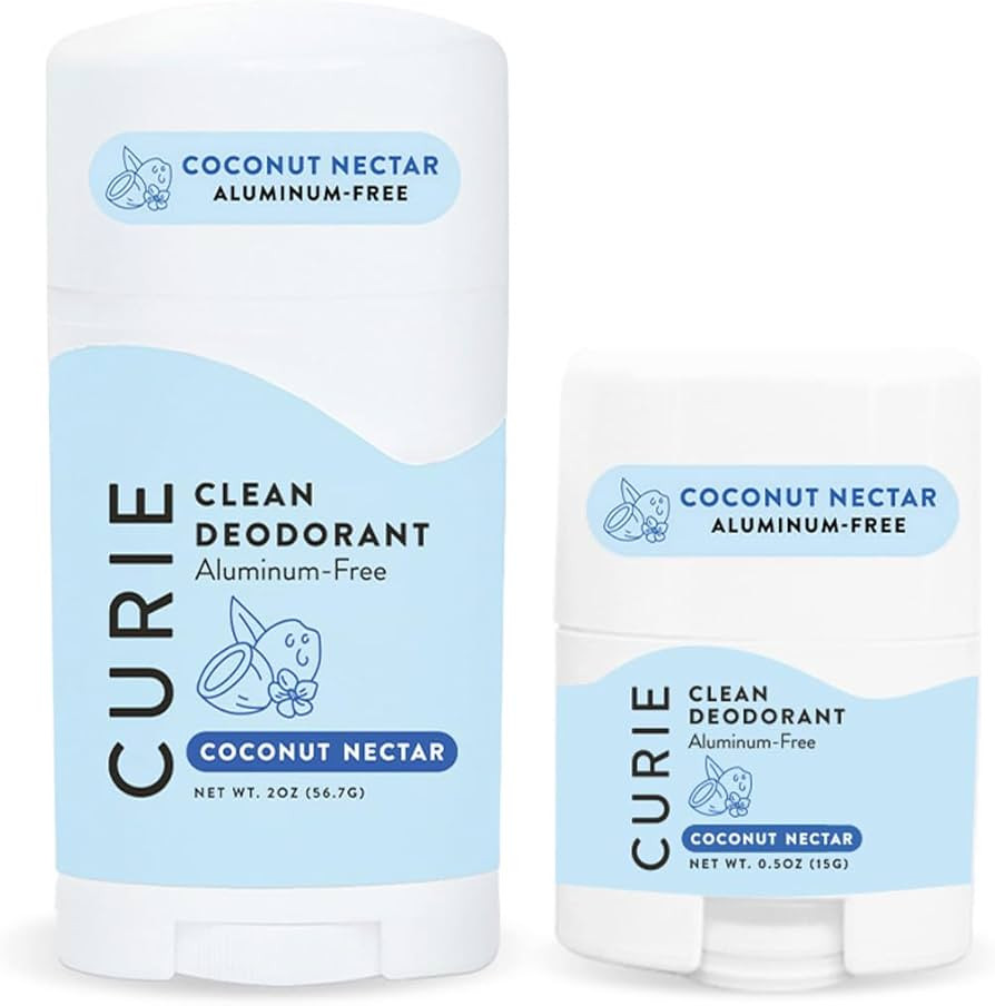 Curie Natural Deodorant Aluminum Free - Coconut Nectar Stick & Mini - Travel Size Deodorant for W... | Amazon (US)