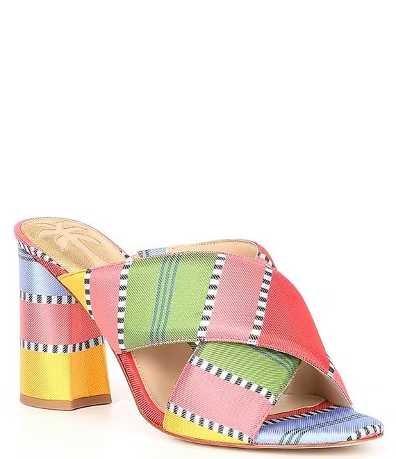 x The Nat Note Catalonia Color Block Leather Open Toe Slip-On Mules | Dillard's