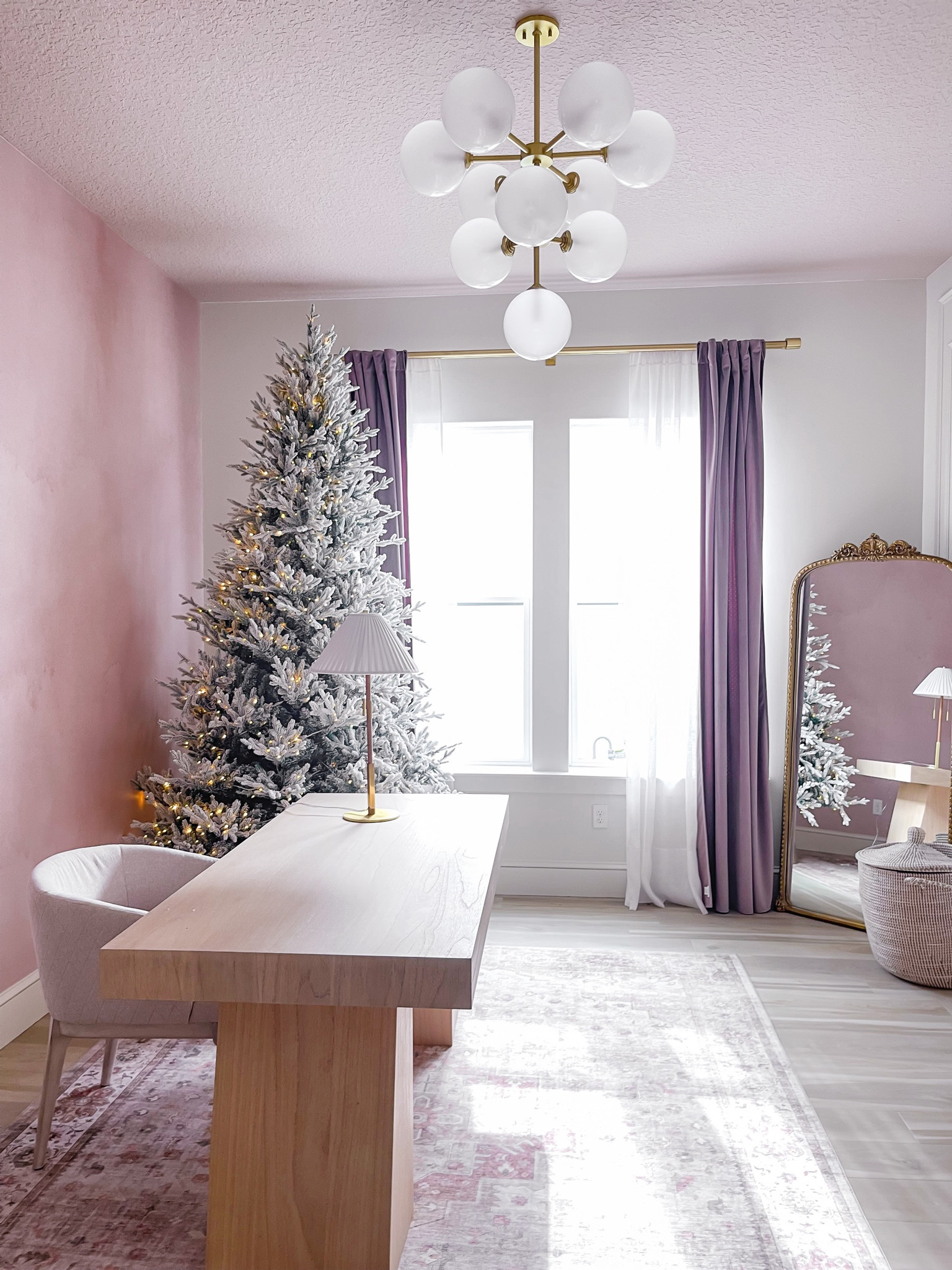 My office details ft the 9 ft flocked Christmas tree #office #homeoffice #homedecor #desk #officedesk 

#LTKHoliday #LTKhome #LTKSeasonal