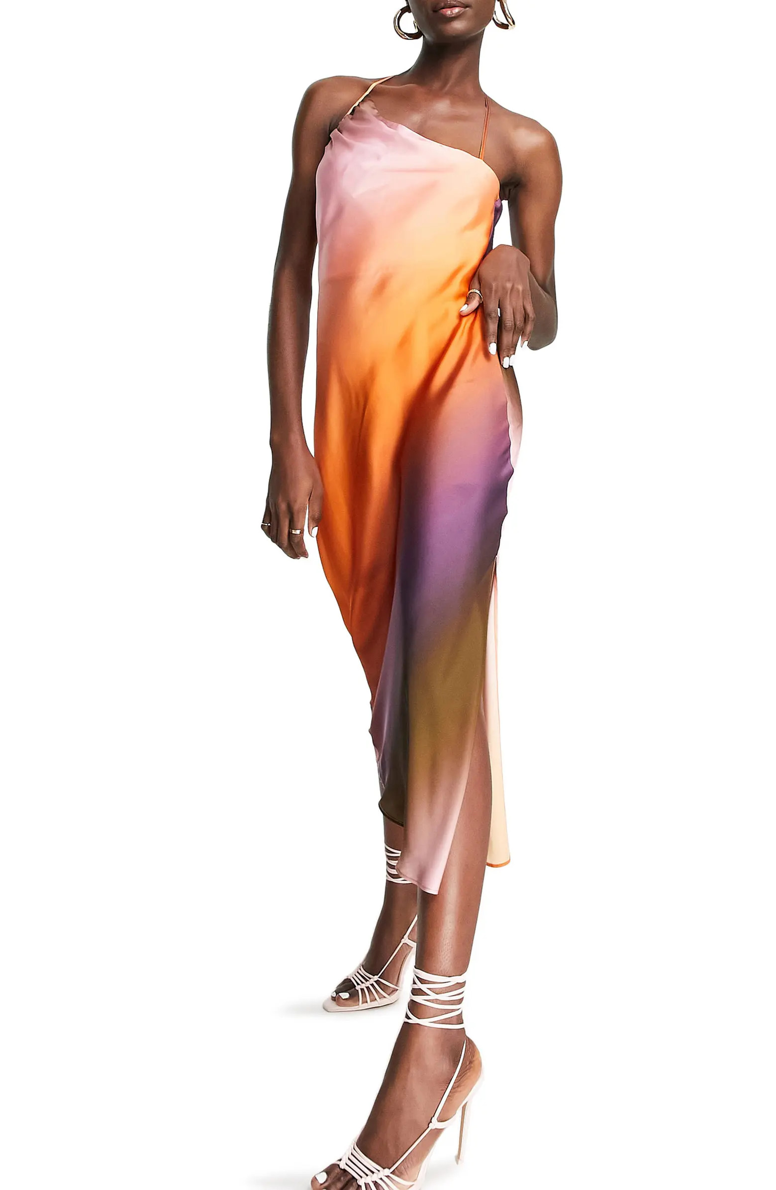 Sunset Asymmetric Satin Slipdress | Nordstrom