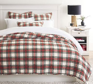 Pick-Stitch Stewart Cotton Plaid Quilt | Pottery Barn (US)
