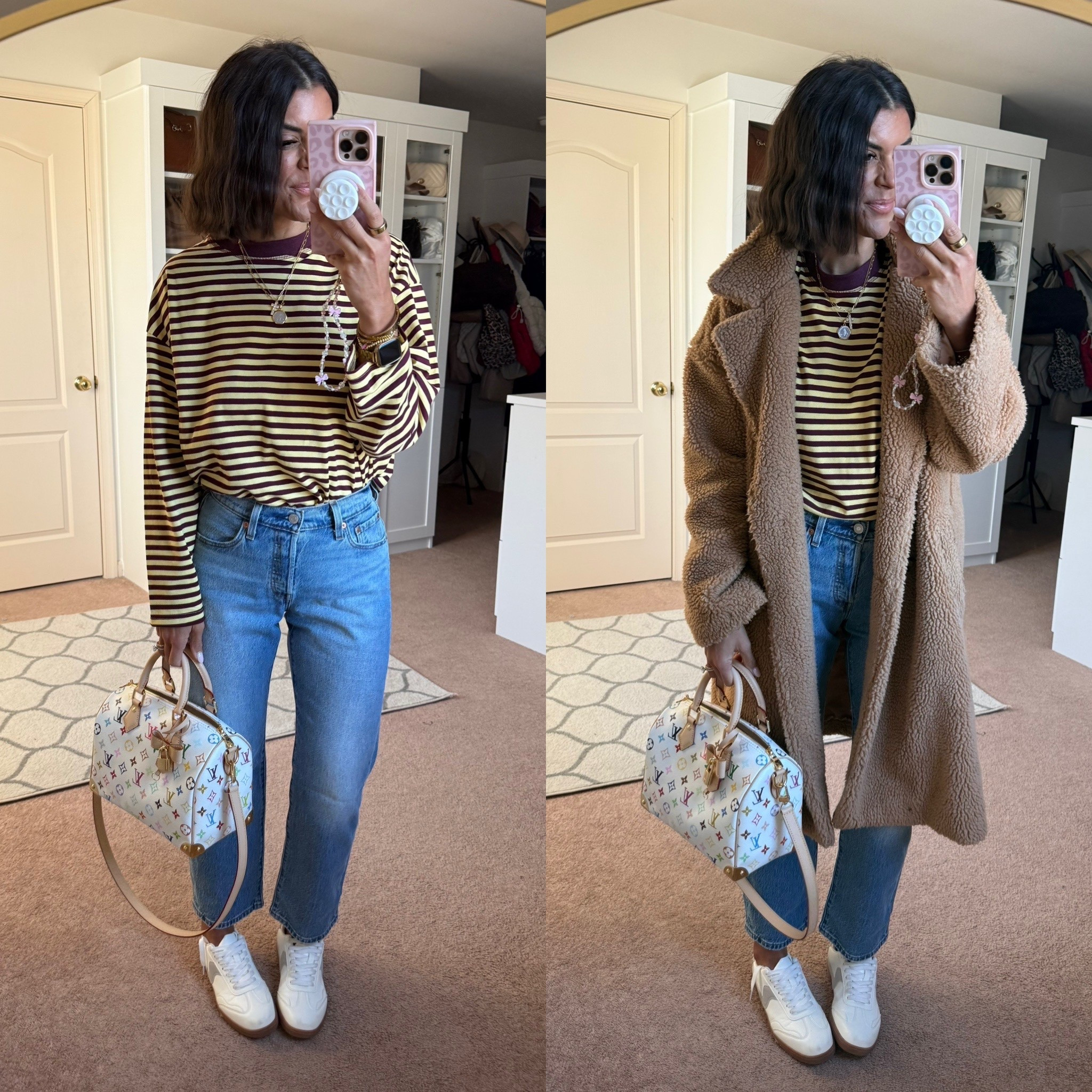 Size small in coat (linked similar) size small in tee size 26 short in jeans Sneakers fit tts

#LTKSeasonal