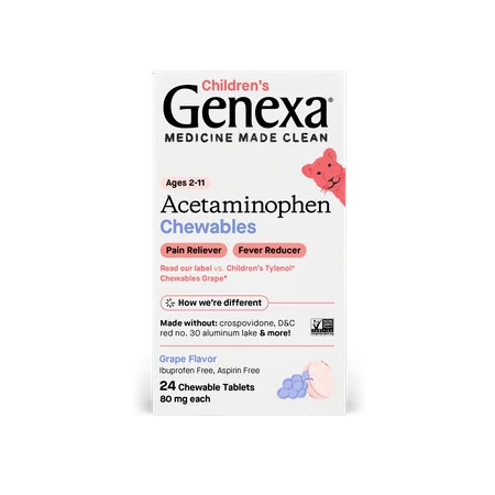 Genexa Children s Acetaminophen Pain & Fever Relief Chewable Tablets 24 Ct | Walmart (US)