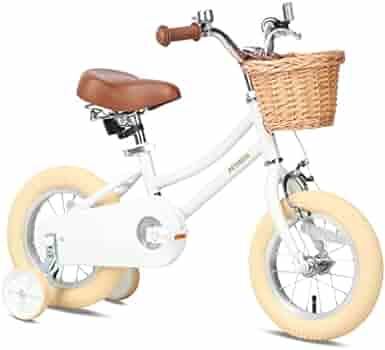 Petimini Girls Bike with Basket for 2-8 Years Old Kids, 12 14 16 18 20 Inch with Bell and Trainin... | Amazon (US)