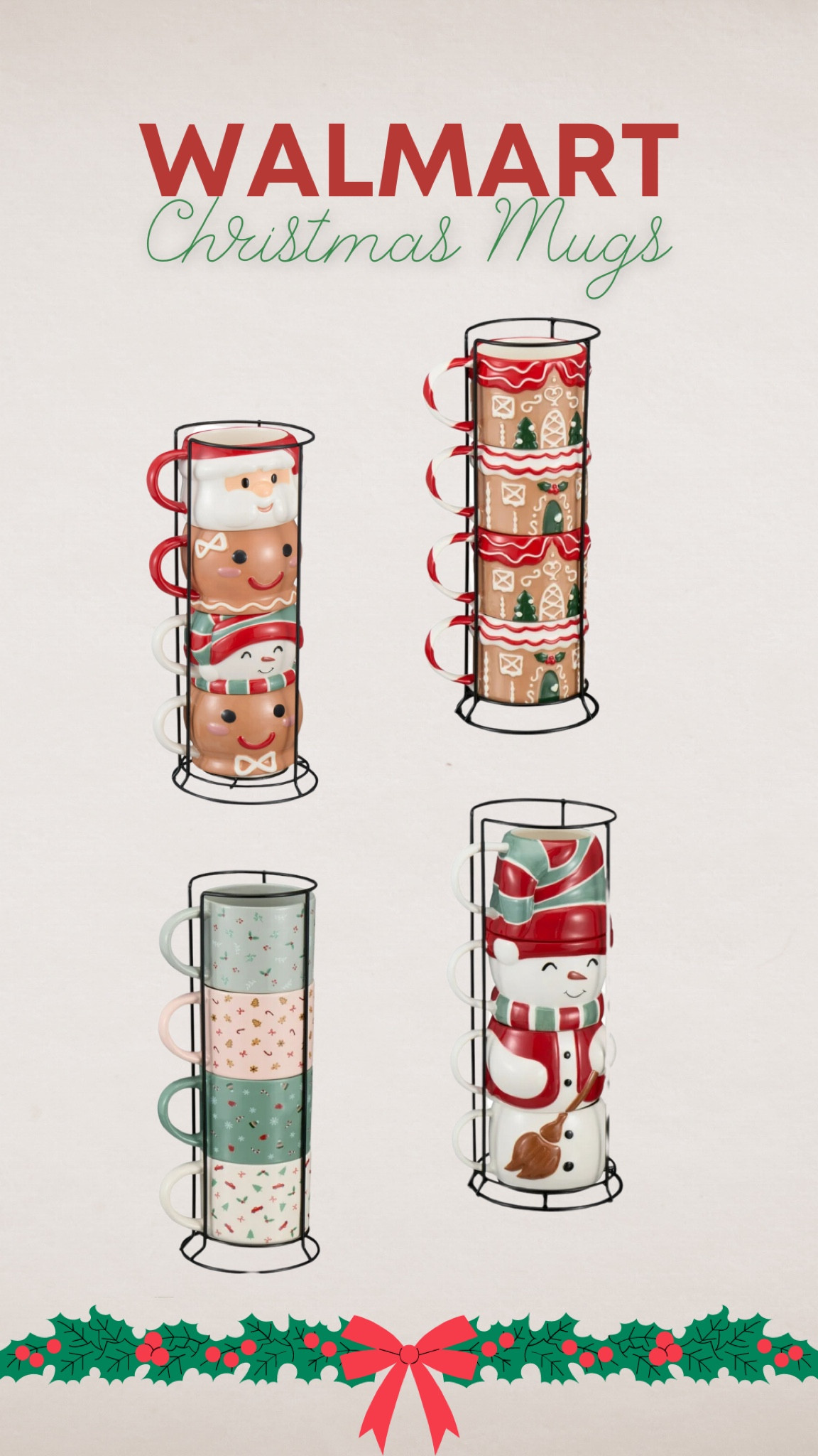 Walmart Christmas Stackable Mugs 🎄🎅🏼 #walmart #walmartfinds #christmas #holiday #holidaydecor #ltkchristmas

#LTKSeasonal