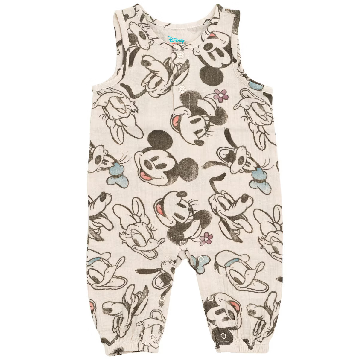 Disney Mickey Mouse Goofy Donald Duck Minnie Mouse Newborn Baby Boys Romper Gray Newborn | Target