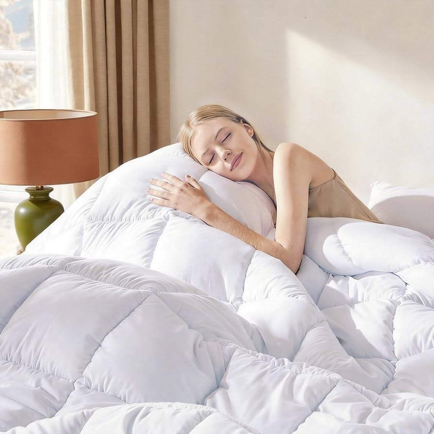 DOWNCOOL Comforters Queen Size, Duvet Insert, White All Season Duvet, Lightweight Quilt, Down Alt... | Amazon (US)