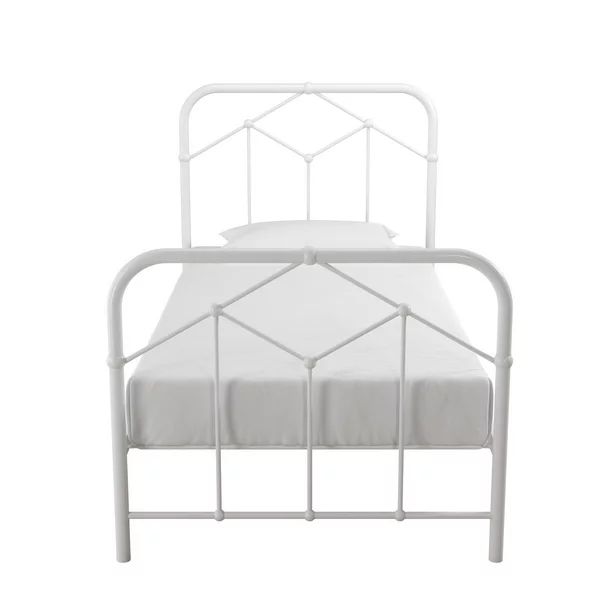 Novogratz Francis Farmhouse Metal Bed, Twin Bed Frame, White - Walmart.com | Walmart (US)