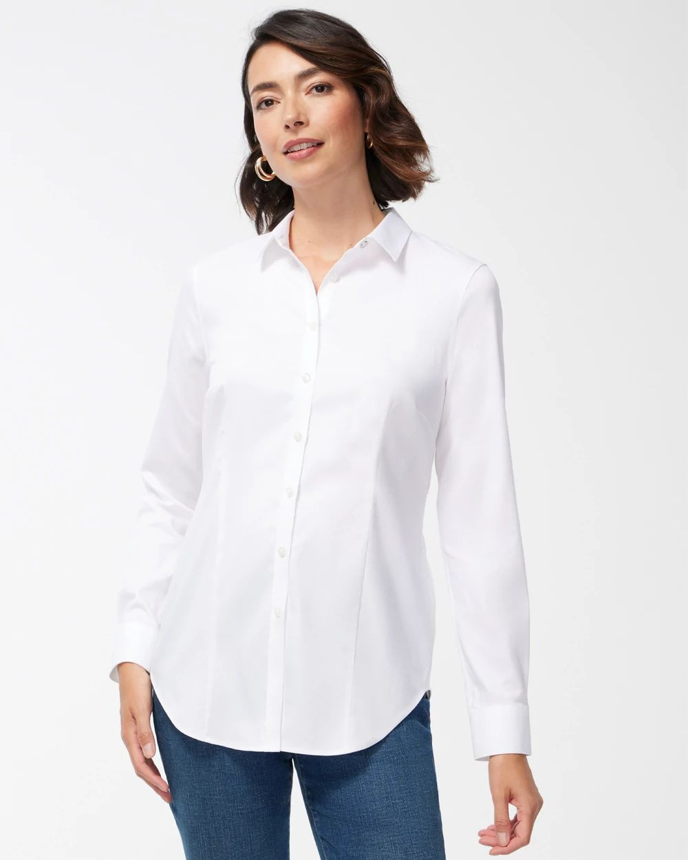 No Iron™ Fitted Stretch Shirt | Chico's