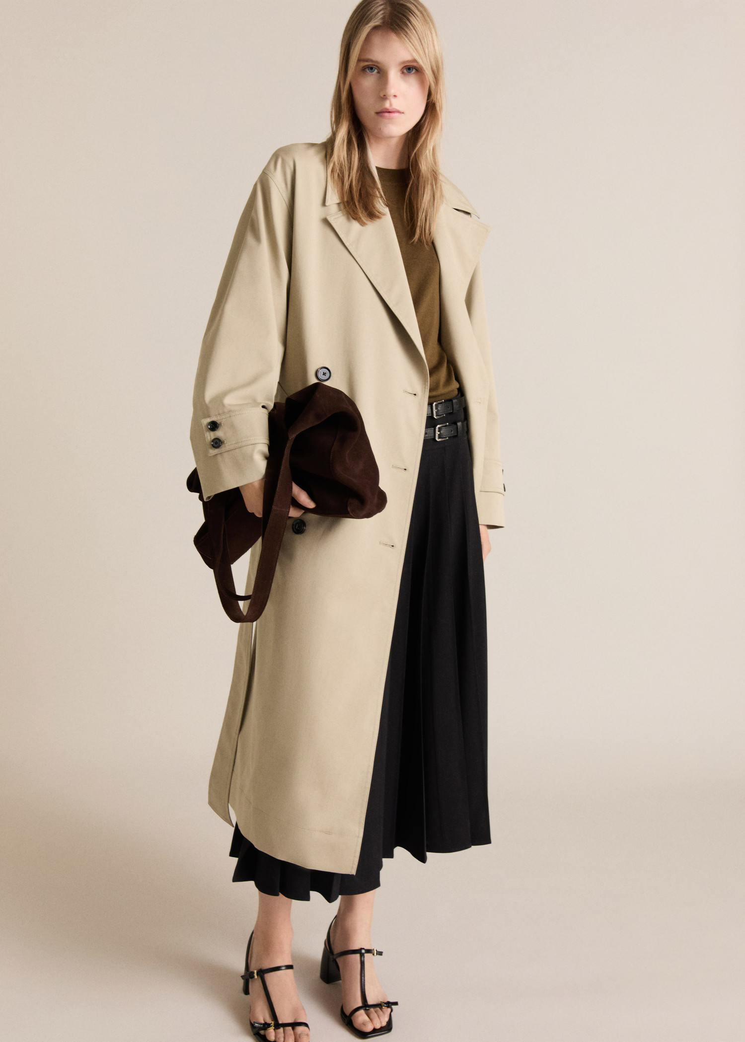 Long oversized double-breasted trench coat - Women | MANGO USA | Mango (US/MX/AU)