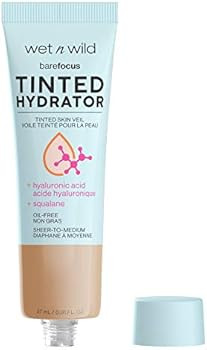 Wet n Wild, Bare Focus Tinted Hydrator Tinted Skin Veil Nourishing Foundation Hyaluronic Acid, Me... | Amazon (US)