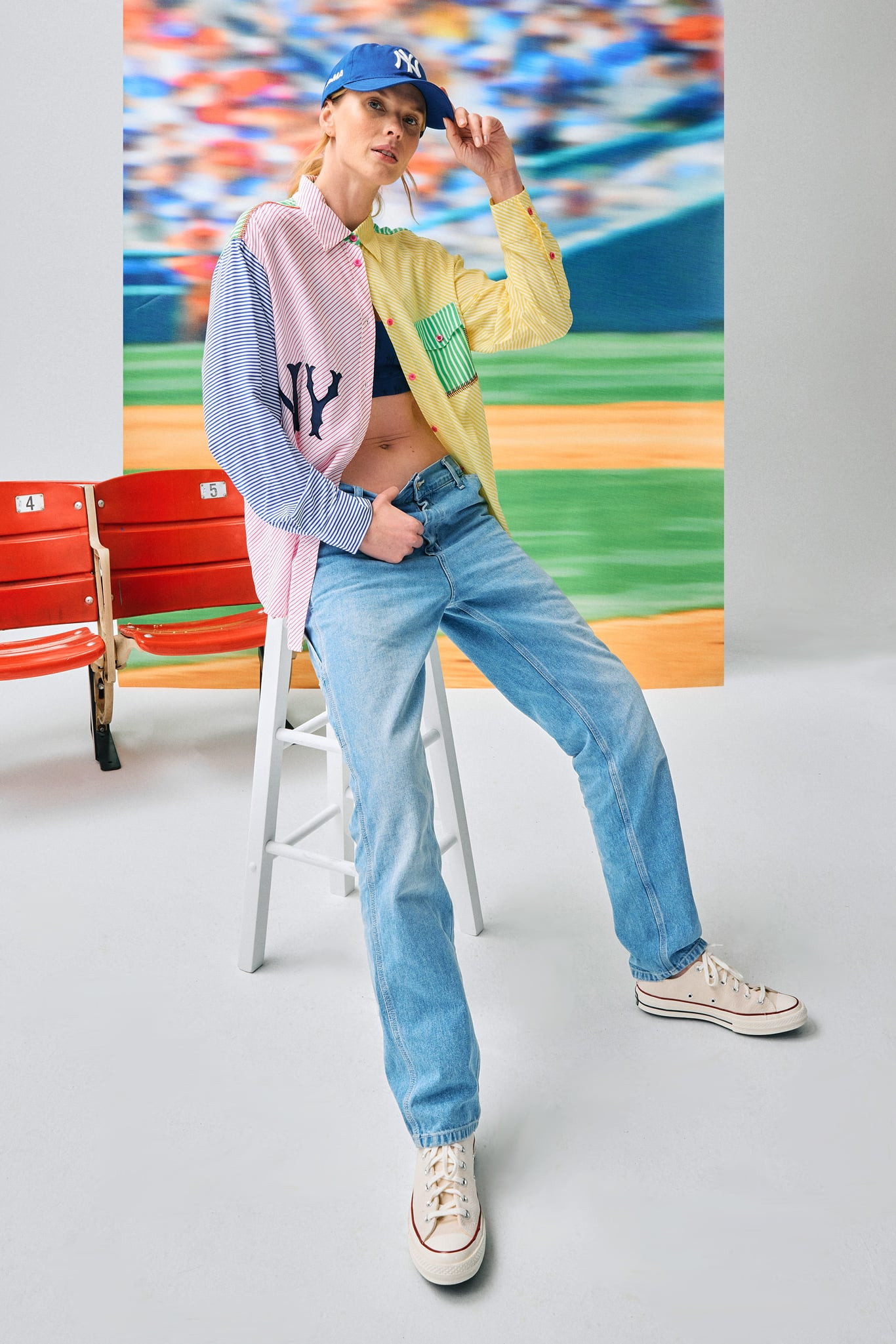 Yankees Button Down in Stripes | Terez