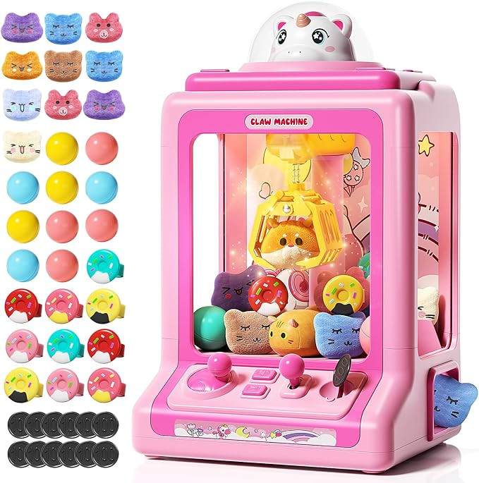 Claw Machine for Kids, Mini Vending Machine with Game Coins & Music, Prize Dispenser Toys for Gir... | Amazon (US)