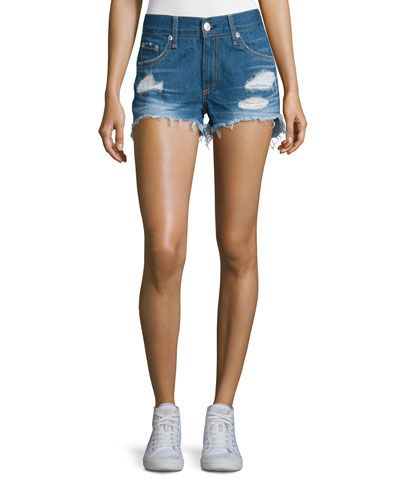 Distressed Cut-Off Denim Shorts, Freeport | Neiman Marcus