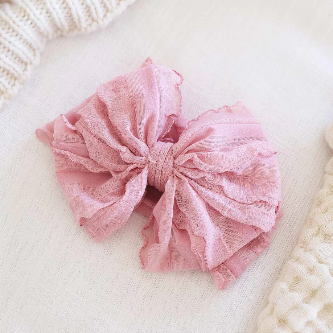 Large Ruffle Knit Bow | Sweet & Simple | Caden Lane