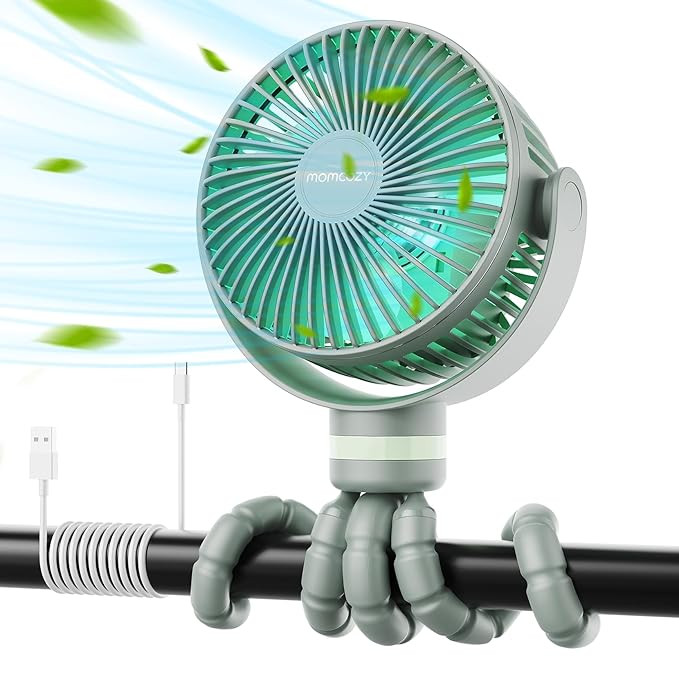 Momcozy Portable Stroller Fan, 8000mAh, 27H Ultra-long Battery Life, Detachable 4 Speed 360°Rota... | Amazon (US)