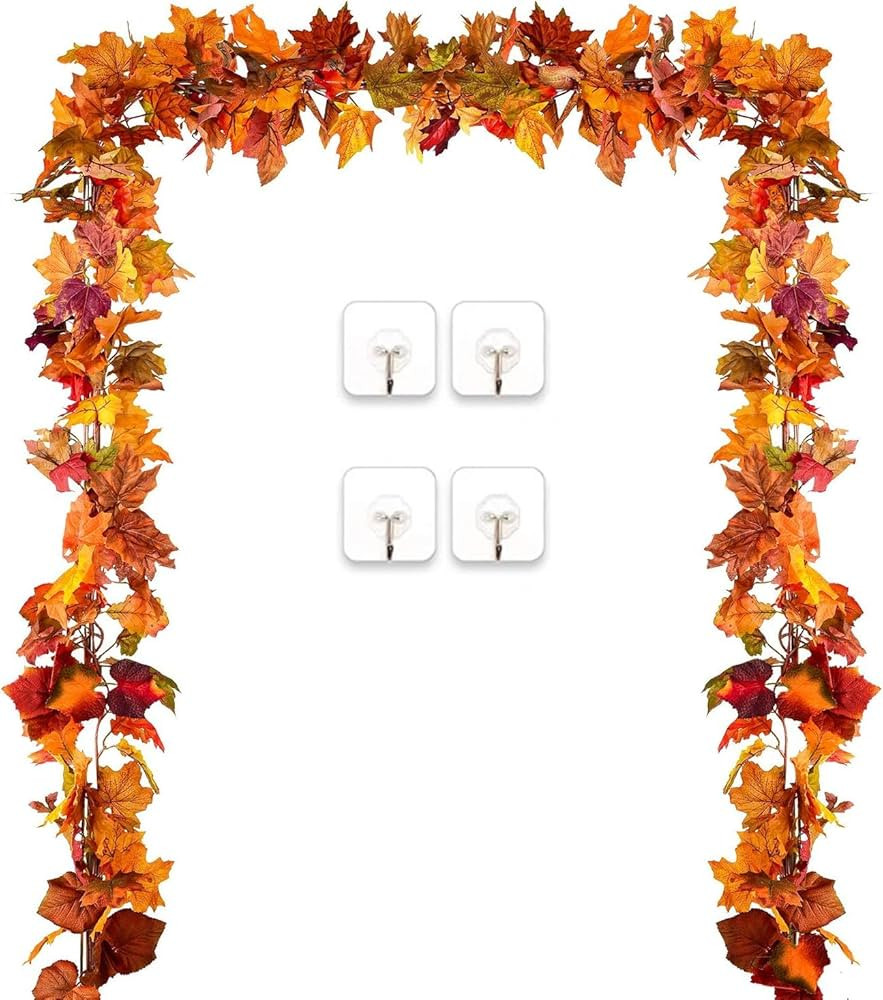 DearHouse 3 Pack Fall Garland Maple Leaf, 5.9Ft/Piece Hanging Vine Garland Artificial Autumn Foli... | Amazon (US)