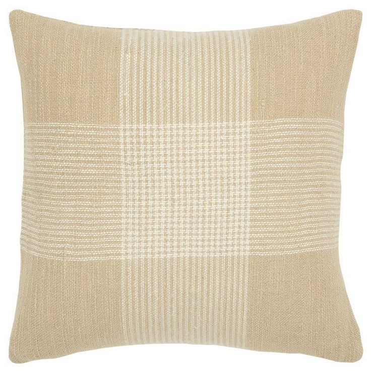 20"x20" Oversize Plaid Poly Filled Square Throw Pillow - Rizzy Home | Target